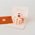 3D pop-up strawberry birthday card set with pink envelope and decorative sticker - Design A - HK8006 Sweet Pop-up Card