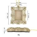 Golden resin Christmas tree photo frame ornament with vintage floral embossed details - 23# / Silver