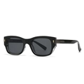 Classic aviator square black frame sunglasses with gold cone stud detailing and dark lenses - Black Grey Frame Gunmetal Accessories