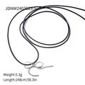 Silver bow pendant necklace with 148cm long black cord, weighing 5.3g stylish design - Silver Bowknot Heart Necklace (JDNW2403029-S)