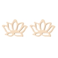 Detailed view of hollow lotus flower stud earrings in elegant rose gold finish - Lotus / Gold