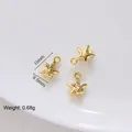 Golden starfish and shell alloy charms with rhinestones for DIY jewelry making - 13# Gold Shell Starfish