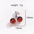 Pendaglio ciliegia con pietre rosse e foglie d'argento, misura 14x13mm, peso 2g - Ciliegia Rosso Scuro Traslucida Gambo Argento(04)