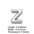 Dettaglio del ciondolo a lettera Z argento di 8x7mm per collane con iniziali - Lettera Z