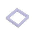 Scatola galleggiante quadrata viola chiaro in pellicola PE per esporre gioielli e anelli - Base ad Arco / Bianco