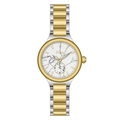 Elegante orologio in acciaio bicolore con quadrante in marmo bianco e oro - Cassa Bicolore Quadrante Bianco