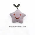 Detail of star-shaped fabric plush accessory with smiley face and green sprout sprout - Grey Sprout Star (Without Pin)