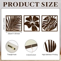 Set of 3 minimalist tropical leaf wooden wall art prints with triangle hanging hooks - Tropical Plant Series (Y24Y51025_Q)