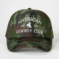 Klassieke camouflage trucker pet met American Cowboy Club 3D-borduurwerk voorop - Verstelbaar / Camouflage