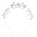 Elegant silver star headband with sparkling crystals and pearls for bridal parties - FG184 Star Headband / Silver