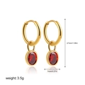 Tableau de taille détaillé pour boucles d'oreilles dorées de 27mm avec pierres rouges - Rouge