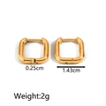 18K vergoldete quadratische Edelstahl Creolen mit 1,43cm Breite und 2g Gewicht - Quadratische Creolen (Gold)