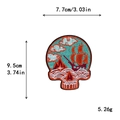 Skull skeleton embroidery patch with sailing scene, size 7.7x9.5cm and 5.26g weight - 10646-Nautical Sailing Skull