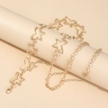 Golden hollow butterfly alloy waist chain with rose pendant for elegant dresses - Hollow Butterfly With Rose Pendant / Gold