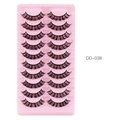 10 pairs of DD-038 synthetic fiber eyelashes with Russian curl in pink tray - Russian Curly Style (DD-038) / 10 Pairs Set