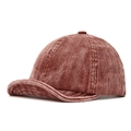 Casquette rétro en velours côtelé terracotta avec visière courte pour look street - Réglable / Bordeaux
