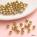 Bulk 5mm golden stainless steel spacer beads with polished finish for DIY jewelry - 5mm (Hole approx 1.5mm) 10pcs/pack / Gold