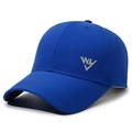 Royal blue quick-dry baseball cap with WL letter embroidery and curved brim - Sapphire Blue