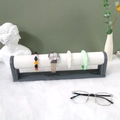 Grey velvet and white faux leather display stand for watches and bracelets - Single-Layer Bracelet Stand