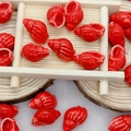 Polished red ceramic conch shell beads for handmade DIY jewelry bracelets and necklaces - Red