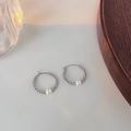 Elegante S925 Silbernadel Creolen mit weißer Perle und Silberperlenkette verziert - Silber ED68196 Perlenkette Parel