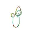 Rainbow plated stainless steel fake nose ring with non-piercing spiral design - Style 8 Rainbow