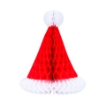 Décoration de fête en papier alvéolé en forme de bonnet de Noël rouge et blanc - Bonnet de Noël 30CM