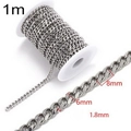 Detailed size parameters of 1.8mm thick silver stainless steel DIY jewelry chain - Silver 8x6mm Rectangle Link Chain (KLJ8622-Z)