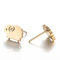 Minimalist golden sheep stud earrings for women made of polished stainless steel - Sheep (Gold)