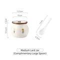 Medium ceramic lard jar with lid and spoon featuring a yellow floral print - Little Yellow Flower (600ml)