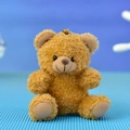 Adorable brown curly fur teddy bear plush pendant keychain ornament for bags and gifts - 12cm (Bead Chain) / Brown