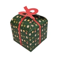 Large dark green Christmas gift box with festive ornaments and red paper handle decoration - Deep Green Christmas Ball