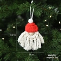 Gnomo di Babbo Natale in macramè fatto a mano per albero di Natale, decoro 10x8 cm - Babbo Natale Con Barba
