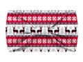 Christmas wide stretch headband with red snowflakes and black reindeer patterns - L15-Red Snowflake Reindeer