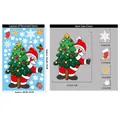 Christmas static window stickers with Santa Claus and snowflakes, size 20x30cm set - Christmas Tree and Santa Style