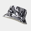 Détail d'un bob camouflage avec œillets métalliques et mentonnière réglable - Camouflage Noir Blanc Gris (4#)