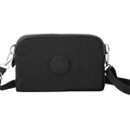 Borsa a tracolla per cellulare in nylon nero minimalista con tracolla regolabile - Nero