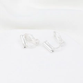 Bright silver U-shaped screw clip-on earring converter for non-pierced ears - Type 4 Needle Triangle Clip Converter Thick Silver