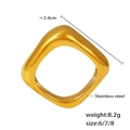 Anello geometrico quadrato minimalista in acciaio inossidabile placcato oro 18K - US 6 / Oro