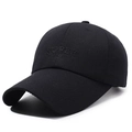 Classic black baseball cap with Super Degree embroidery in premium cotton twill - Adjustable / Black with Black Embroidery