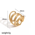 Gedetailleerde afmetingen voor gouden spiraalring met 20mm hoogte en 28mm breedte - Gouden Meerlaagse Spiraalstijl (TR4467-G)