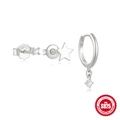 Sterling silver jewelry set featuring zircon stud earrings and a star design piece - Platinum U-Shape