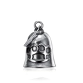 Vintage silver knuckle duster bell pendant with punk style biker guardian detail - Steel Color (Pendant + Key Ring)