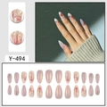 Faux ongles œil de chat avec tulipes 3D et bordures dorées forme amande chic - Relief Tulipe Bordure Métal (Y-494)