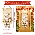 Detailansicht der Weihnachtsmann-Fahne mit genauen Maßen und Display an der Tür - Gold Weihnachtsmann