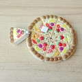 Miniatura pizza alla frutta giocattolo con 8 segmenti staccabili e guarnizioni colorate - Penna Pizza Simulazione Giallo Chiaro