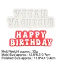 Stampo in silicone Happy Birthday per decorazione torte e pasticceria fai-da-te - Lettere Collegate Buon Compleanno / Grigio