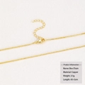 Detail of 18k gold plated copper box chain with lobster clasp and 45cm+5cm extension - Copper / Box Chain / Gold