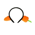 Funny black plush headband with two orange carrot designs for party or daily wear - Carrot