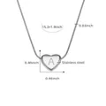 Silver stainless steel heart necklace with engraved letter A on a delicate snake chain - 39+5cm / Letter A Silver (RP020)